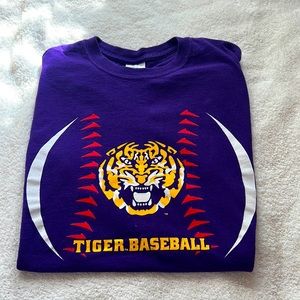 Purple LSU baseball tee